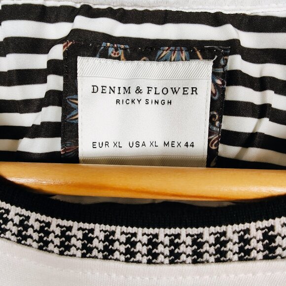 Denim & Flower Ricky Singh Men's XL White Short Sleeve T-Shirt NWT - Picture 3 of 9